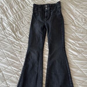 WE THE FREE High Waisted Black Flared Jeans